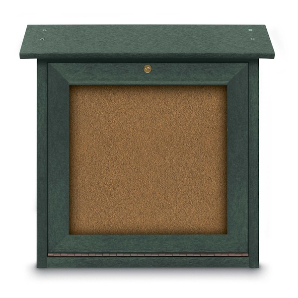 Outdoor Enclosed Combo Board, 48"x36", Black Frame/Green & Cobalt